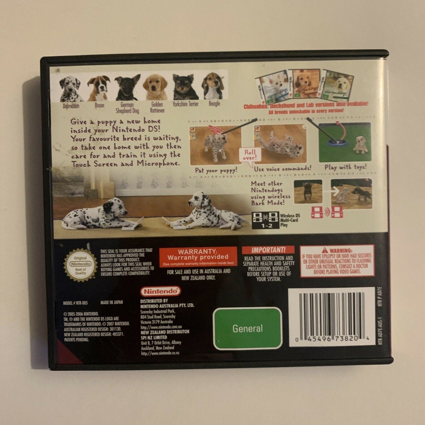 Nintendogs - Dalmatian and Friends (Nintendo DS, 2006) With Manual