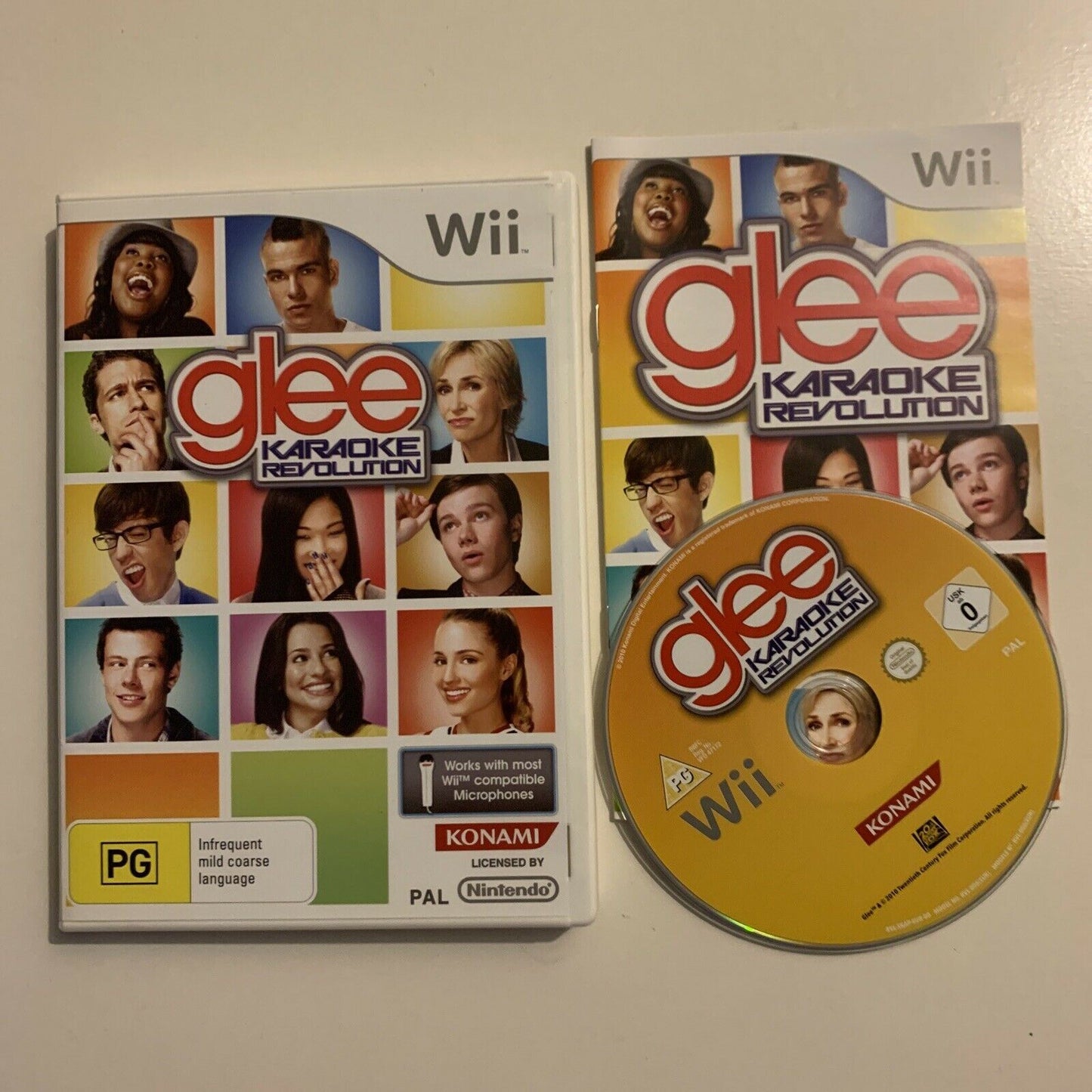 GLEE Karaoke Revolution - Nintendo Wii With Manual PAL
