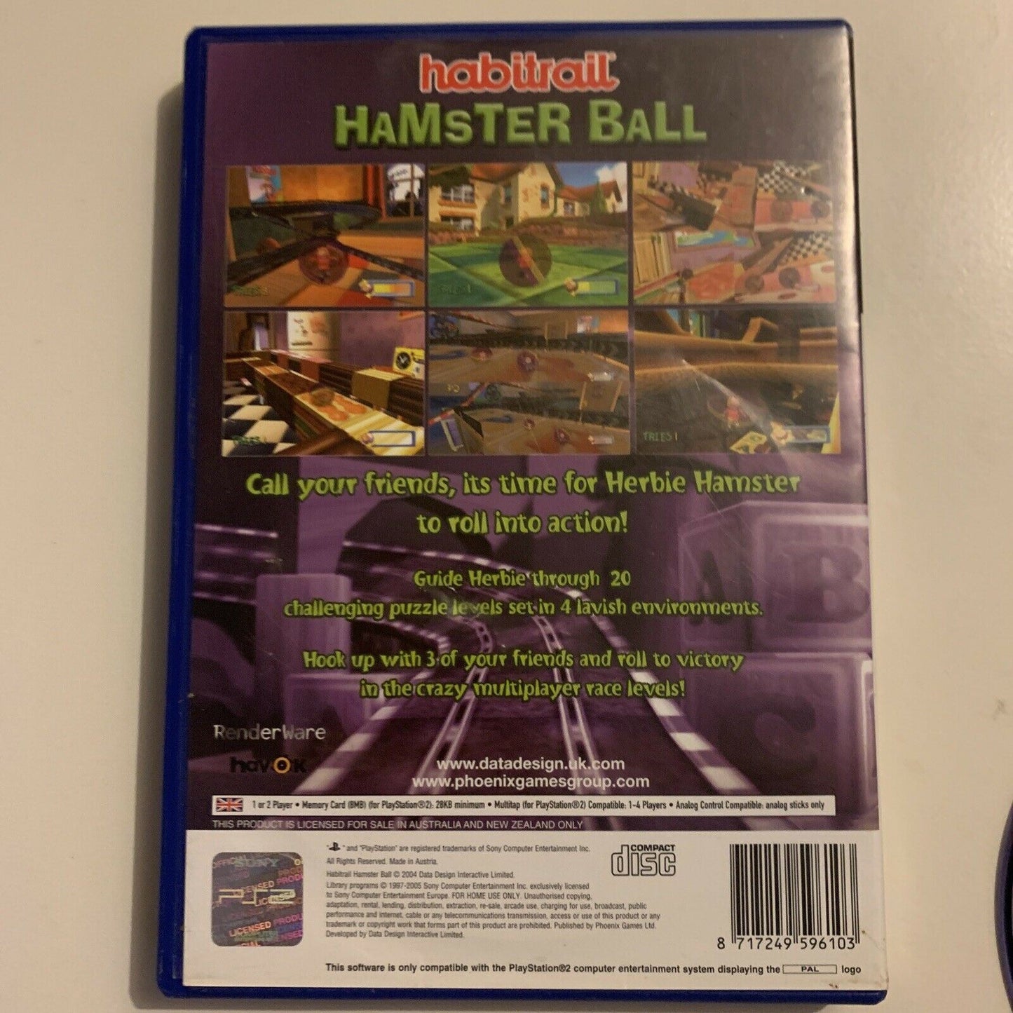 Habitrail: Hamster Ball - PlayStation 2 PS2 PAL Game with Manual