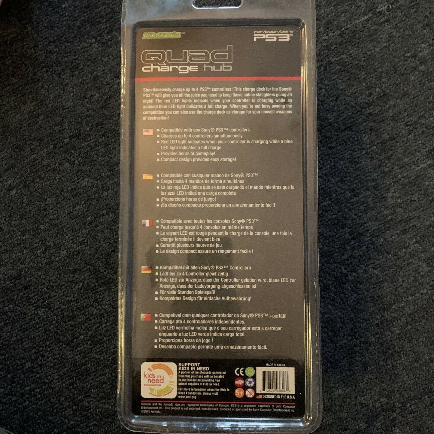 *New Sealed* Komodo Quad Charge Hub Dock - Charge 4x PS3 Controllers Same Time