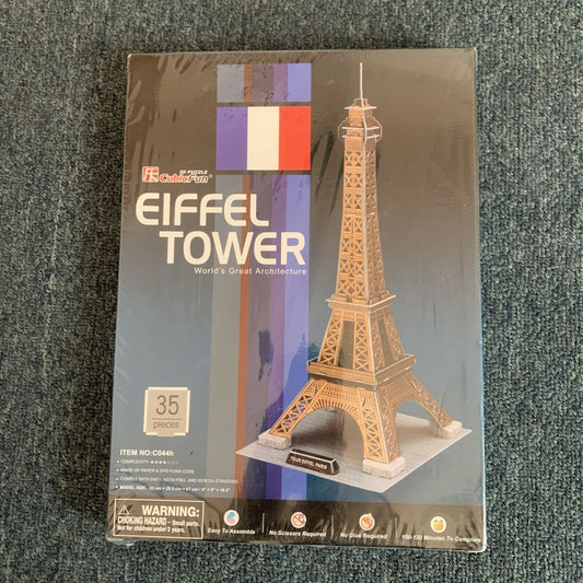 *New Sealed* Eiffel Tower 3D Puzzle - No Scissors Or Glue Required