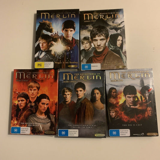*New* The Adventures Of Merlin : Complete Series 1,2,3,4,5 (DVD, 2013, 23-Disc)