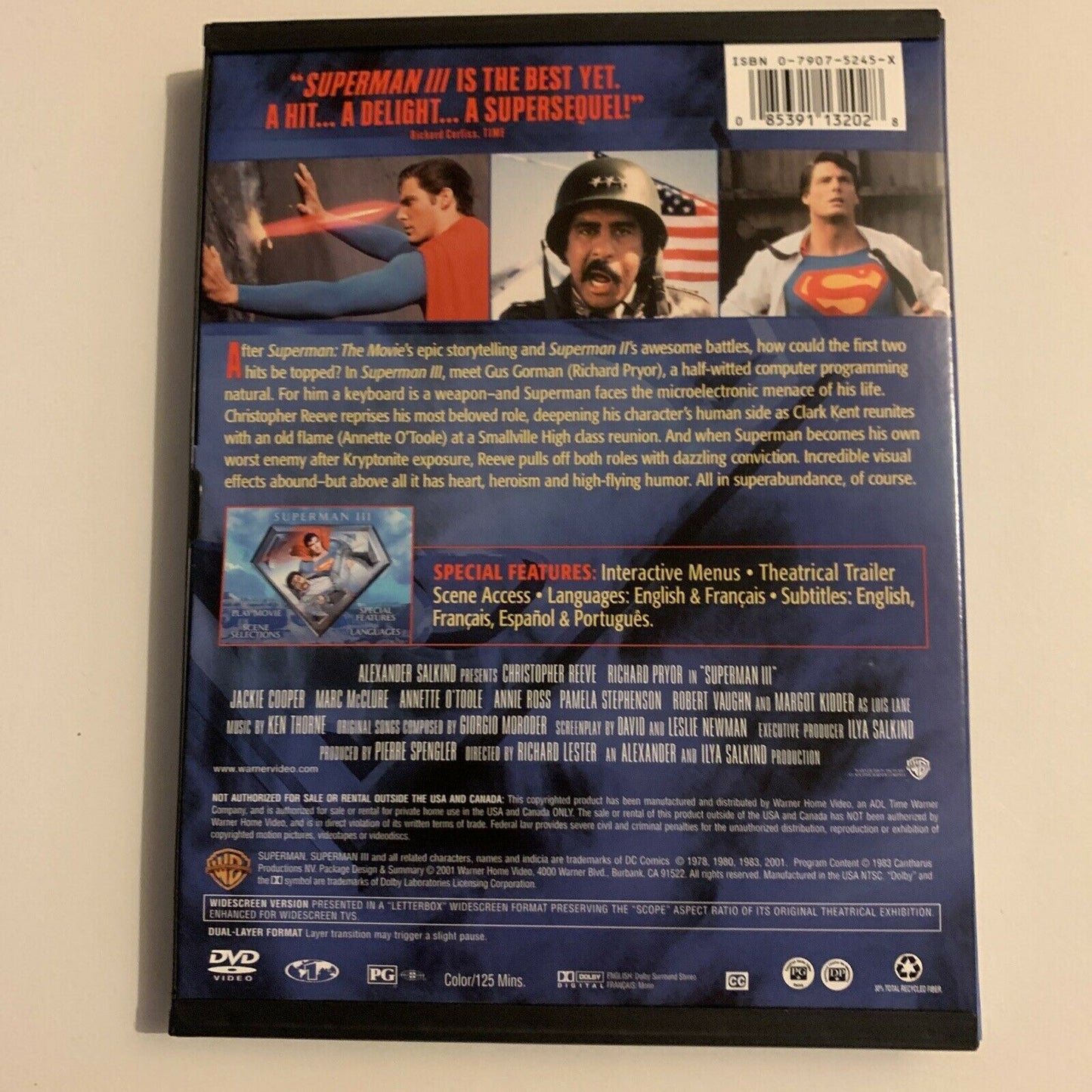 The Complete Superman Collection (DVD, 1987, 4-Disc) Christopher Reeve Region 1