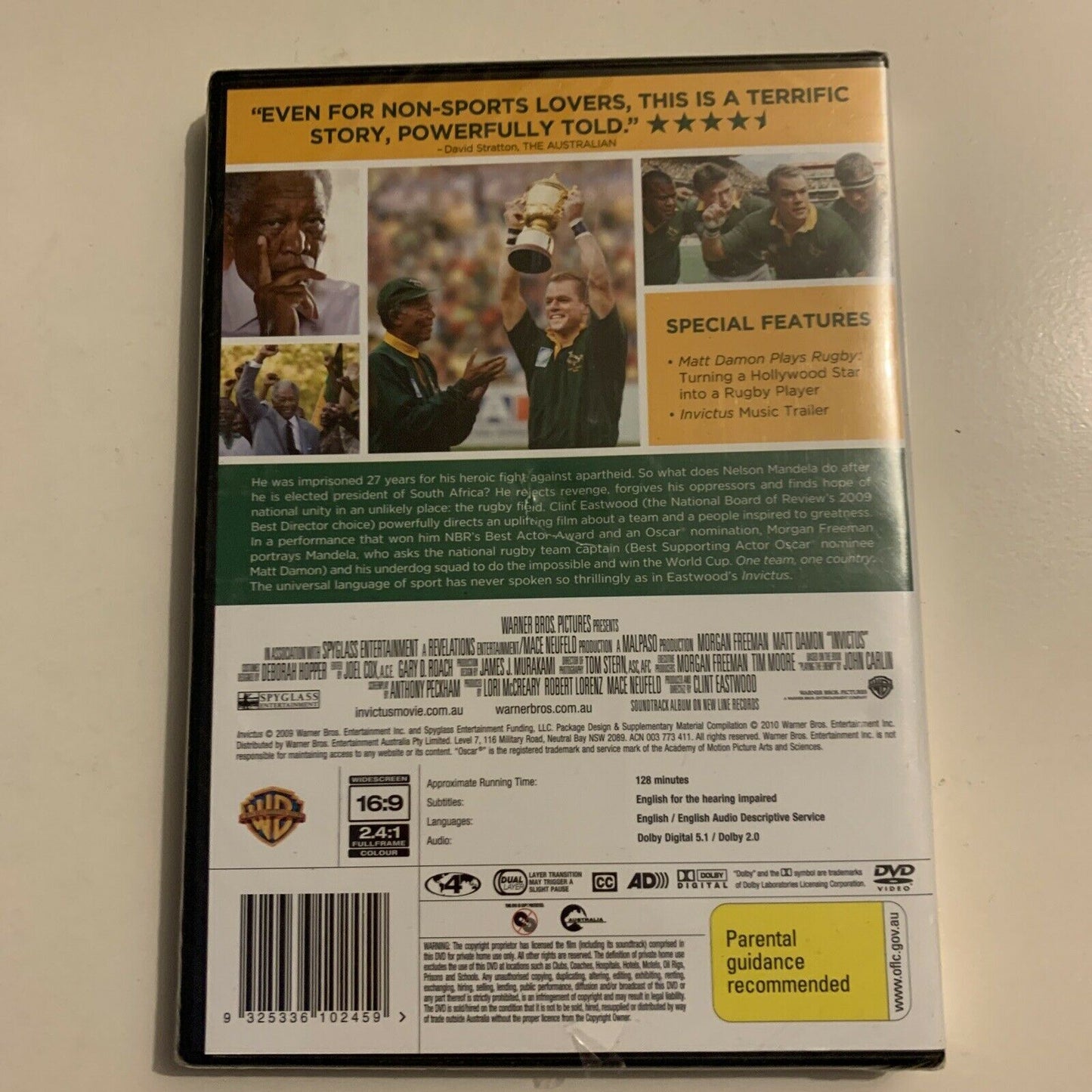 *New Sealed* Invictus (DVD, 2009) Matt Damon, Morgan Freeman Region 4