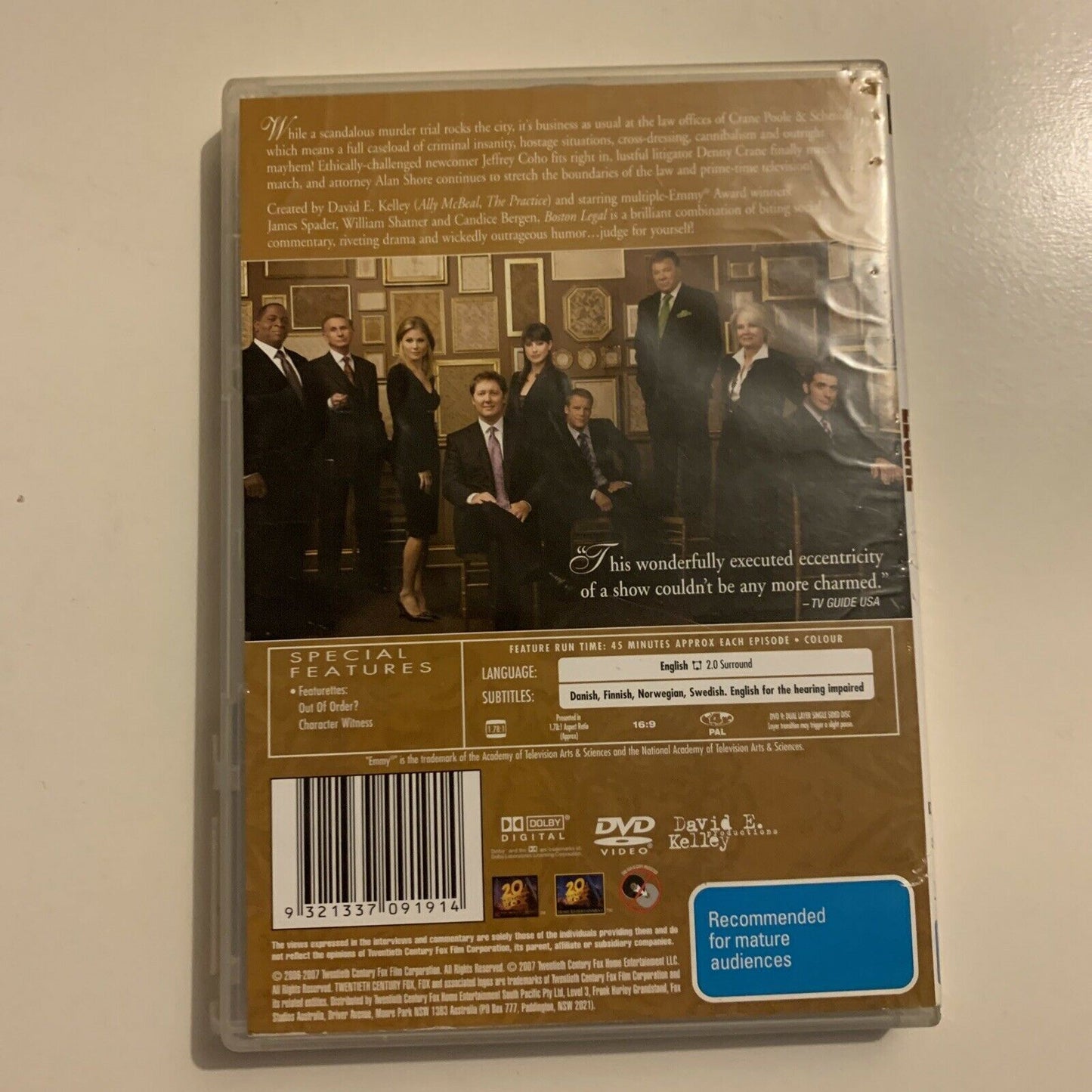 Boston Legal : Season 3 (DVD, 2007, 6-Disc) James Spader Region 4
