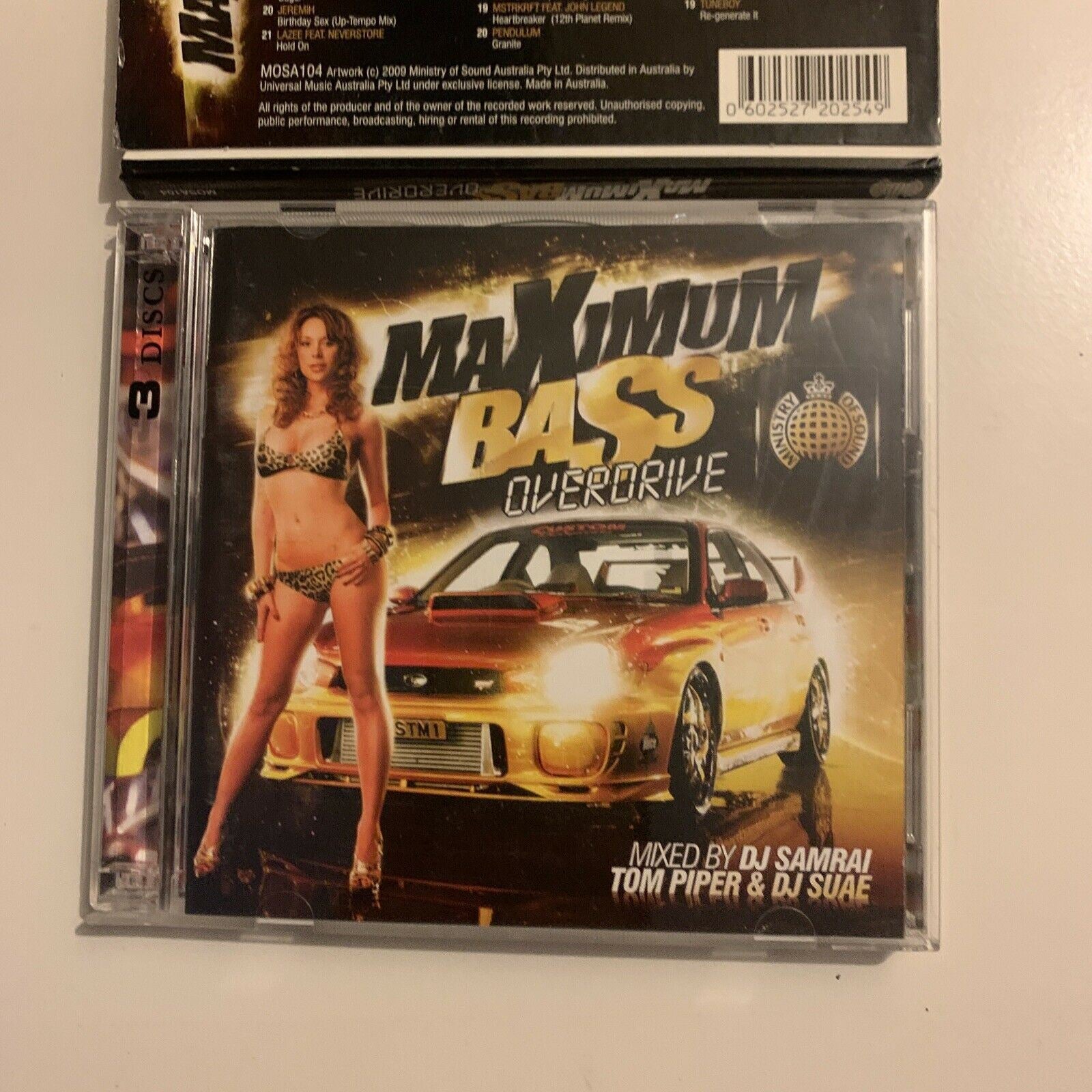 Maximum Bass Overdrive (CD, 2009, 3-Disc) DJ Samrai, Tom Piper & DJ Su –  Retro Unit