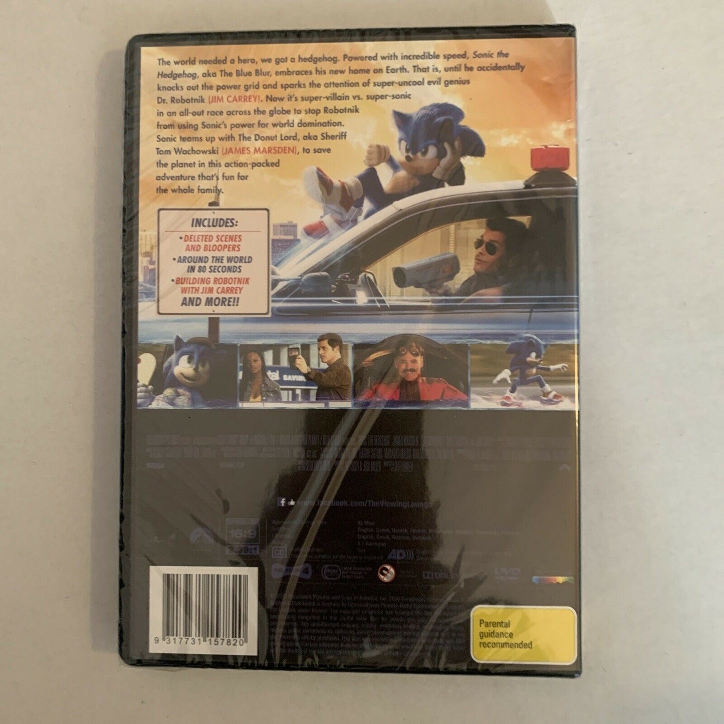 *New Sealed* Sonic the Hedgehog (DVD, 2020) Jim Carrey Region 4