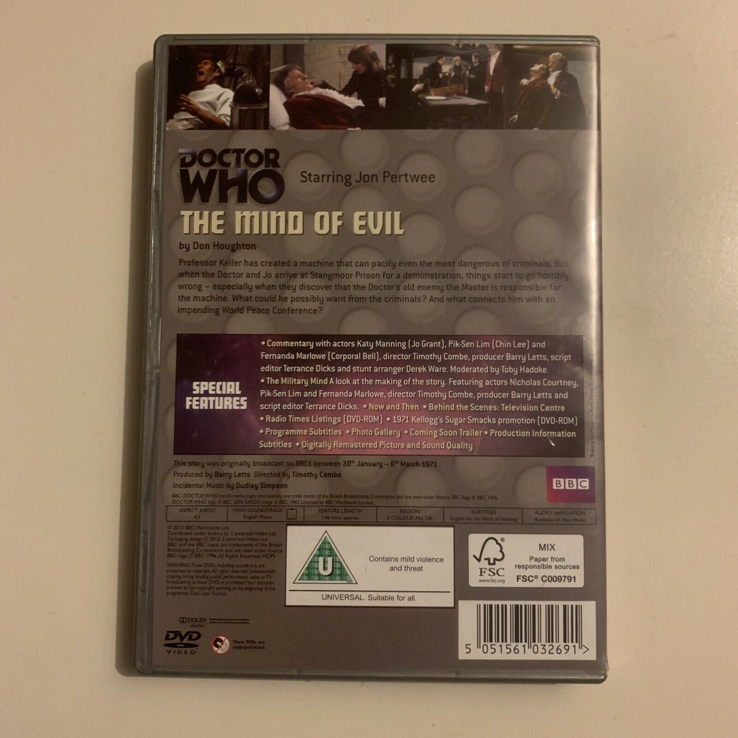 Doctor Who - The Mind of Evil (DVD, 1971) Jon Pertwee, Katy Manning Region 2