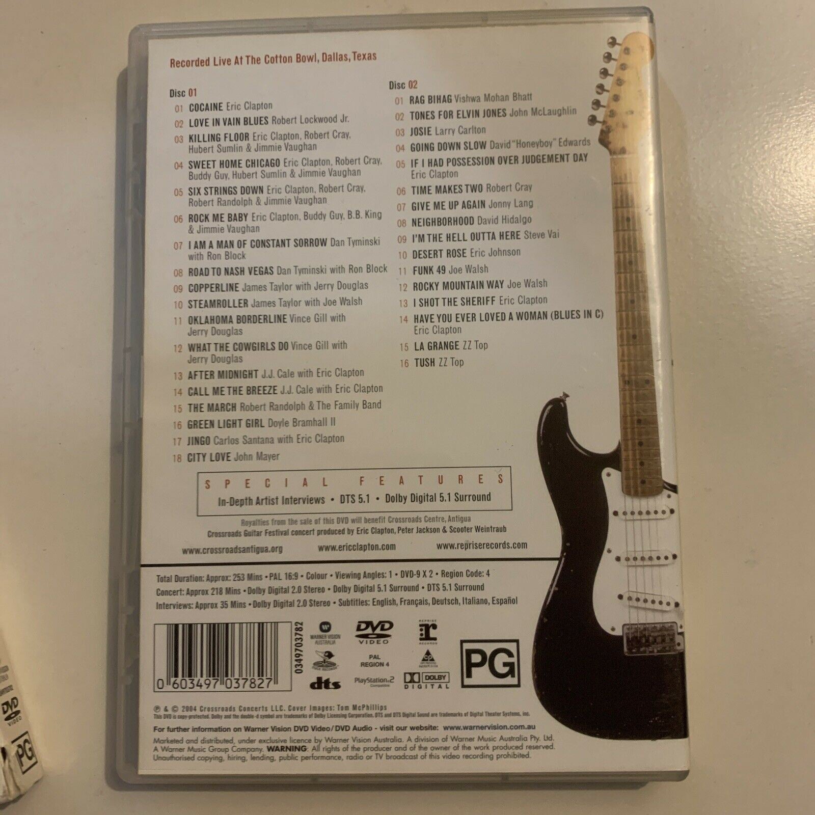 Eric Clapton Crossroads Guitar Festival (DVD, 2004, 2-Disc) Region