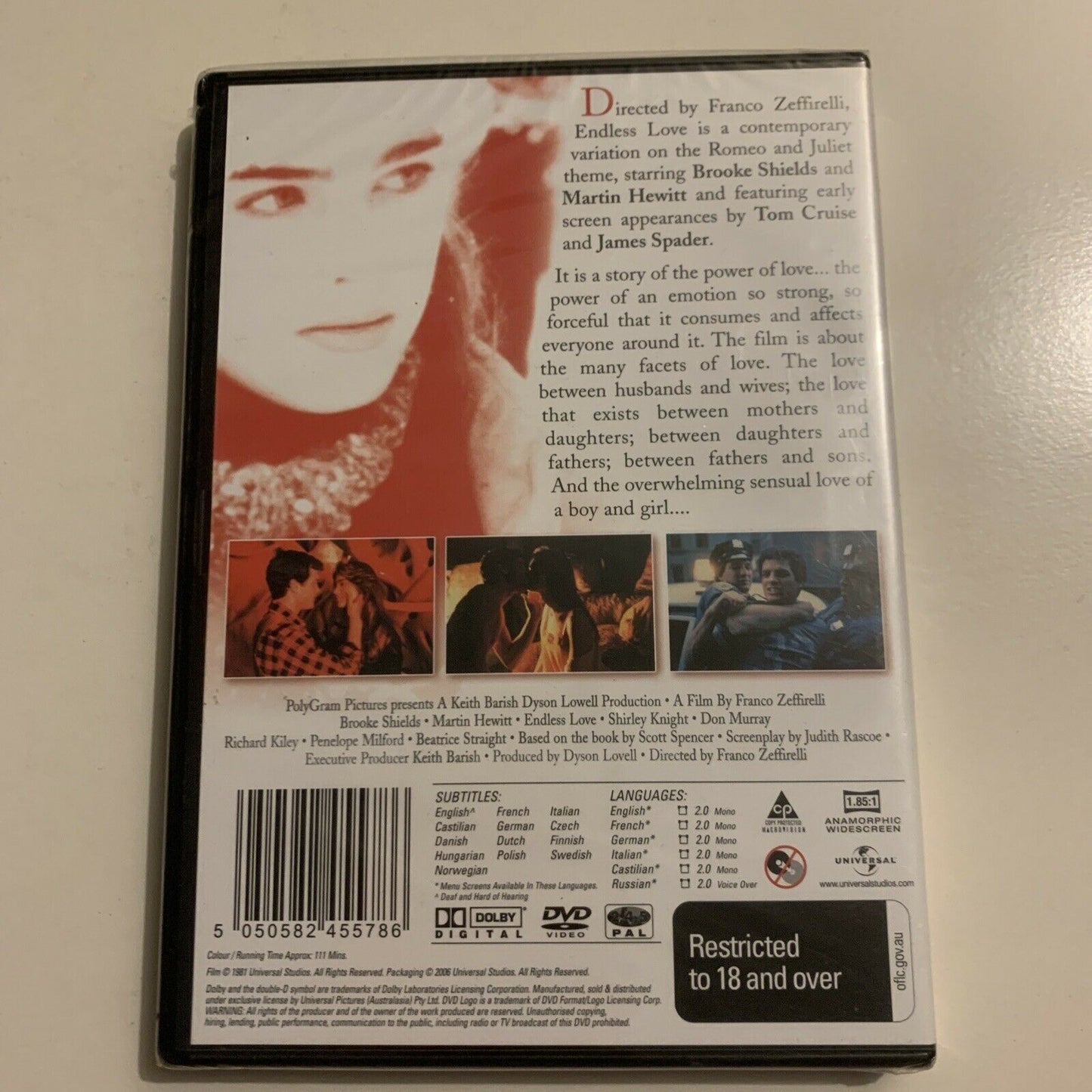 *New Sealed* Endless Love (DVD, 1981) Brooke Shields, Martin Hewitt. Region 4&2