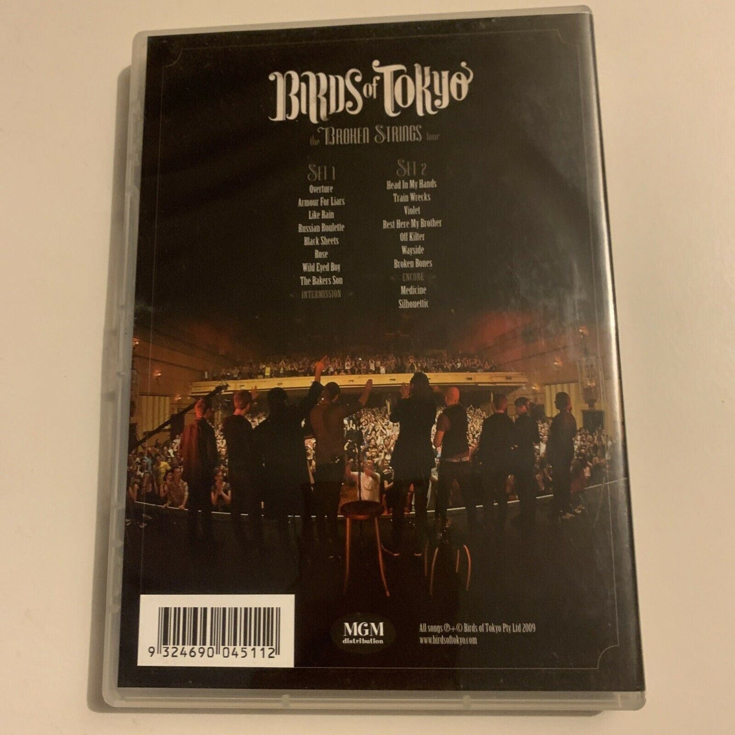 Birds Of Tokyo - The Broken Strings Tour (DVD, 2009) Alternative Rock Music