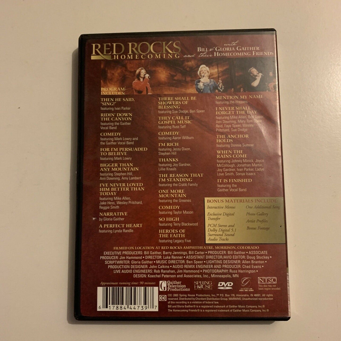 Red Rocks Homecoming With Bill & Gloria Gaither (DVD, 2003) All Regions