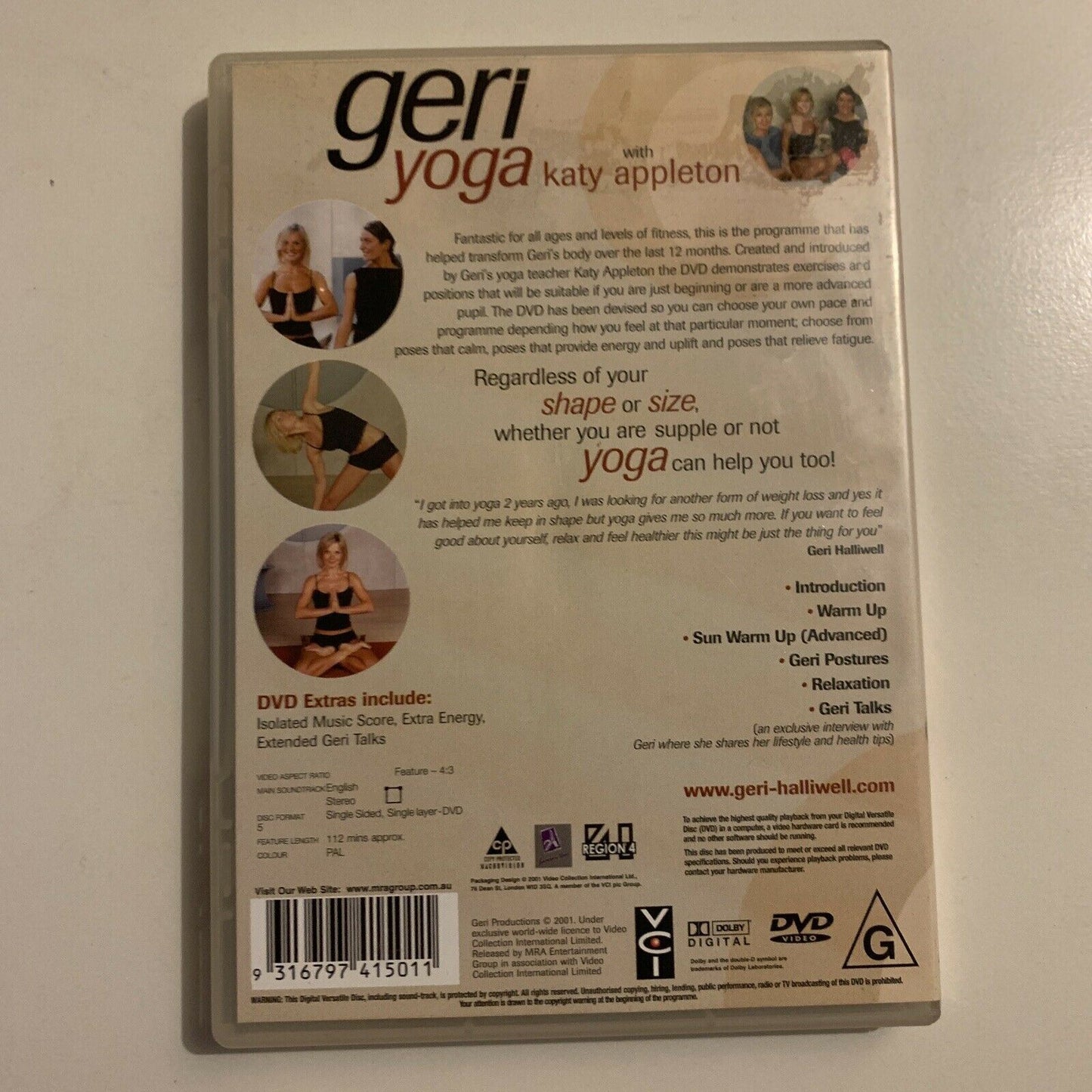 Geri Yoga with Katy Appleton (DVD, 2001) Geri Halliwell  Region 4