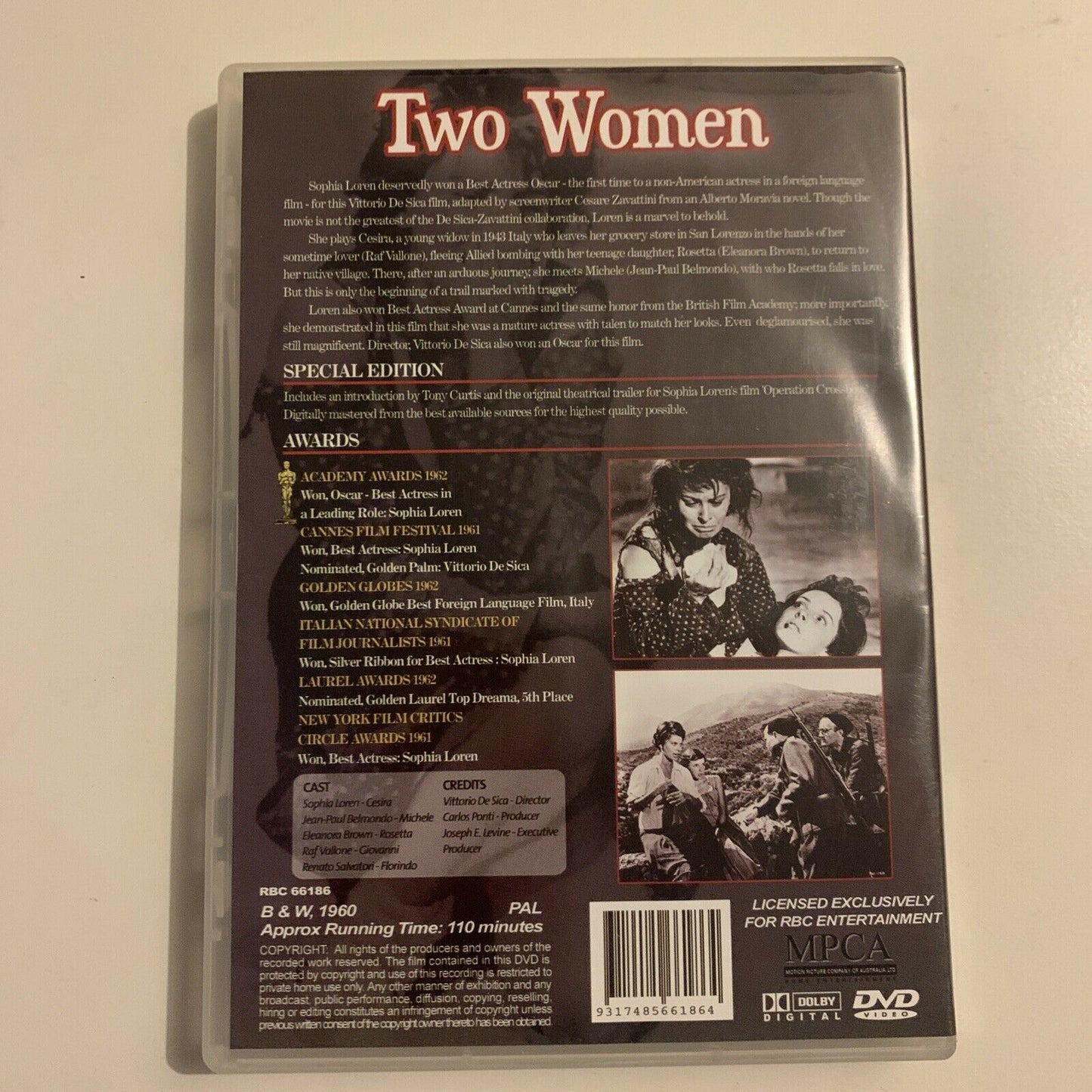 Two Women (DVD, 1960) Sophia Loren, Eleonora Brown