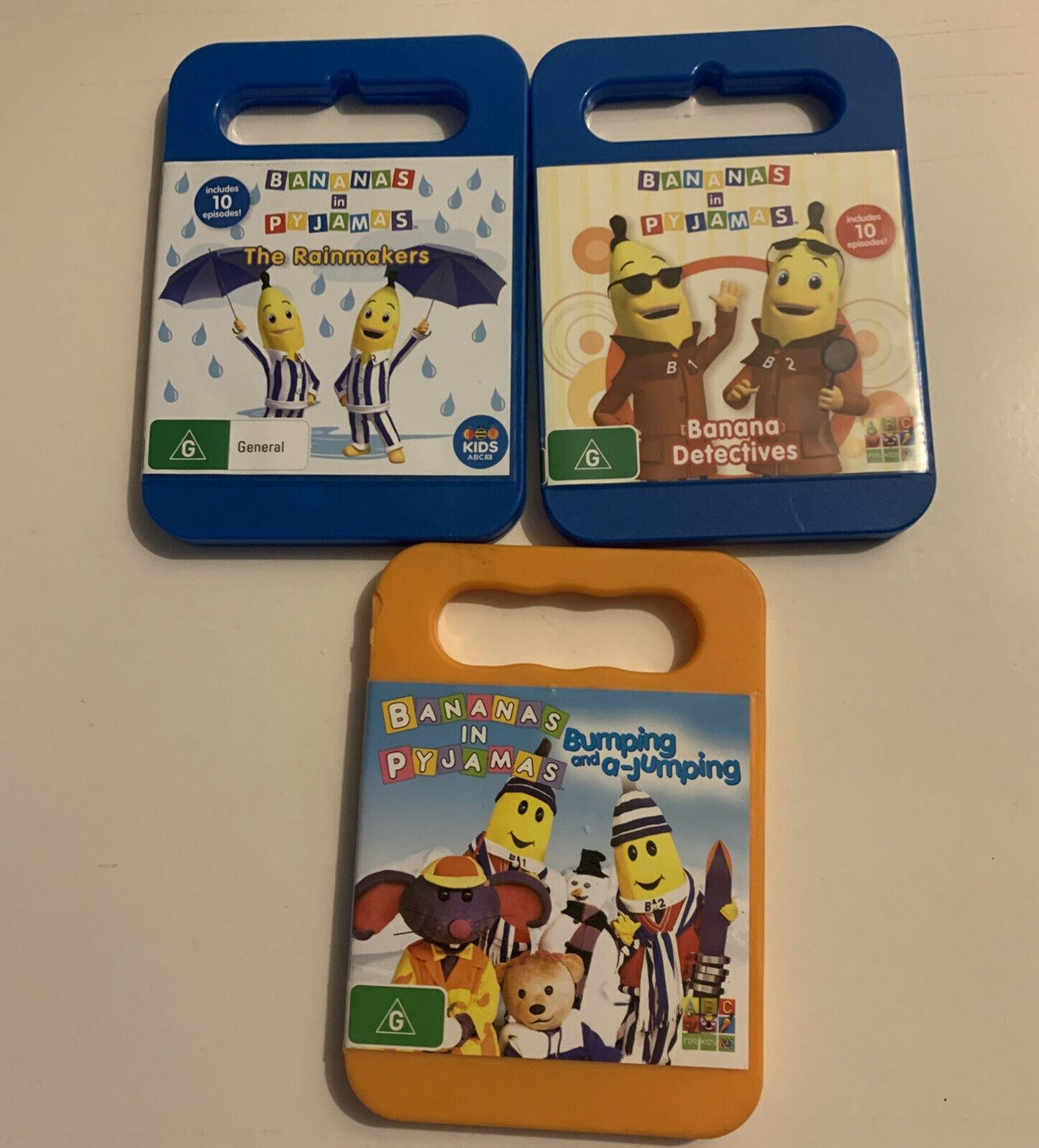 3x Bananas In Pyjamas DVD: Banana Detectives, The Rainmaker, Bumping & a-Jumping