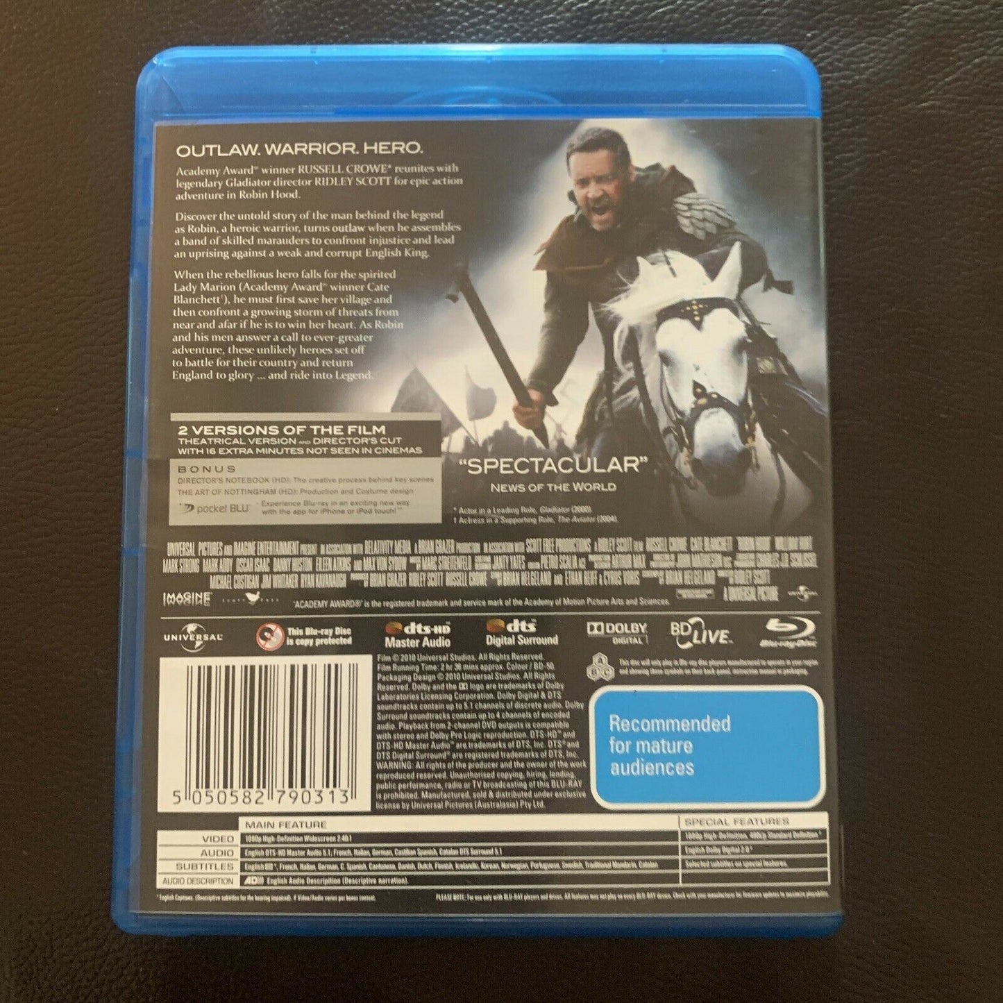 Robin Hood - Director's Cut (Bluray, 2010) Russell Crowe All Regions