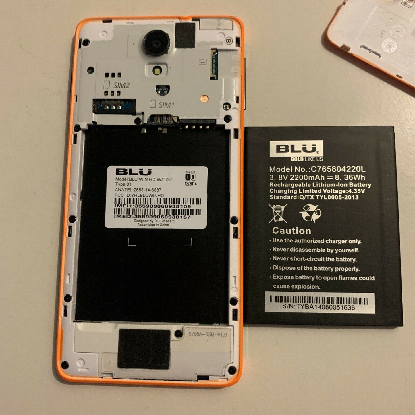 BLU Win HD W510U 8GB Smartphone  Orange Dual Sim