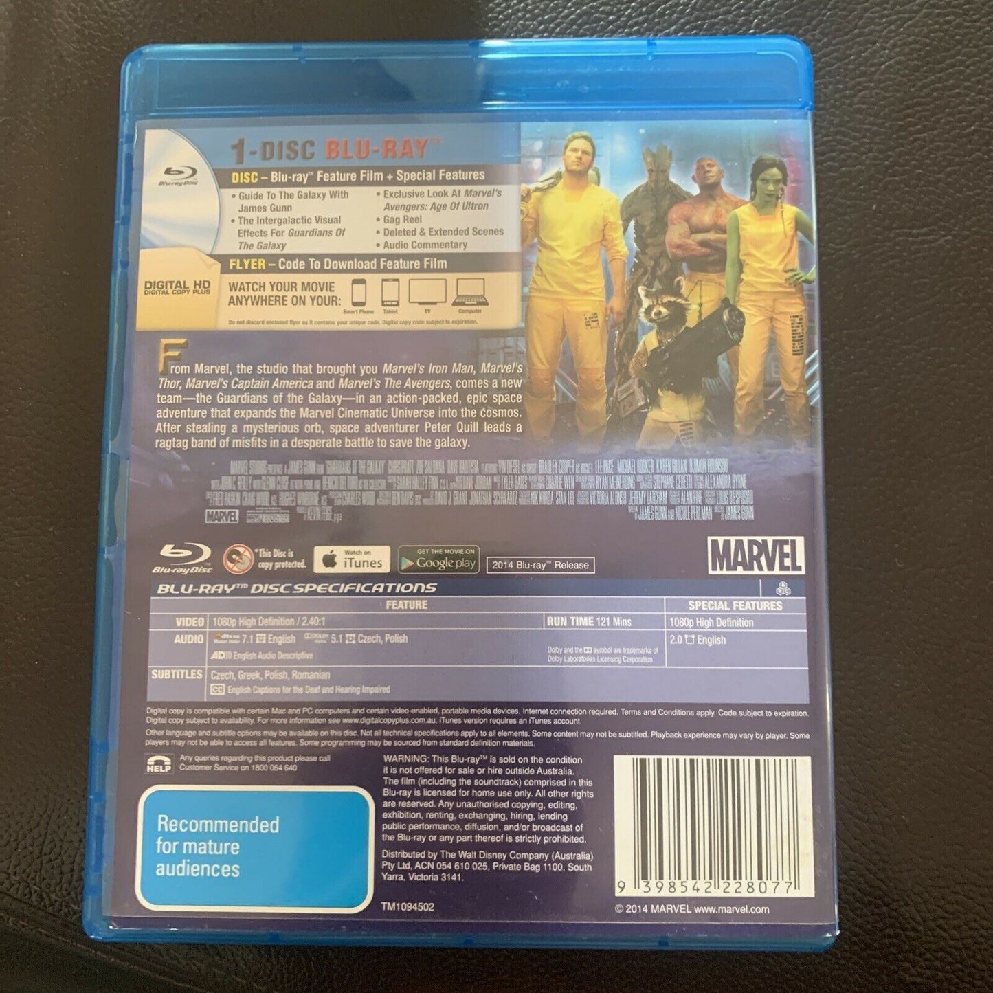 Guardians Of The Galaxy (Bluray, 2014) Bradley Cooper, Chris Pratt All Regions