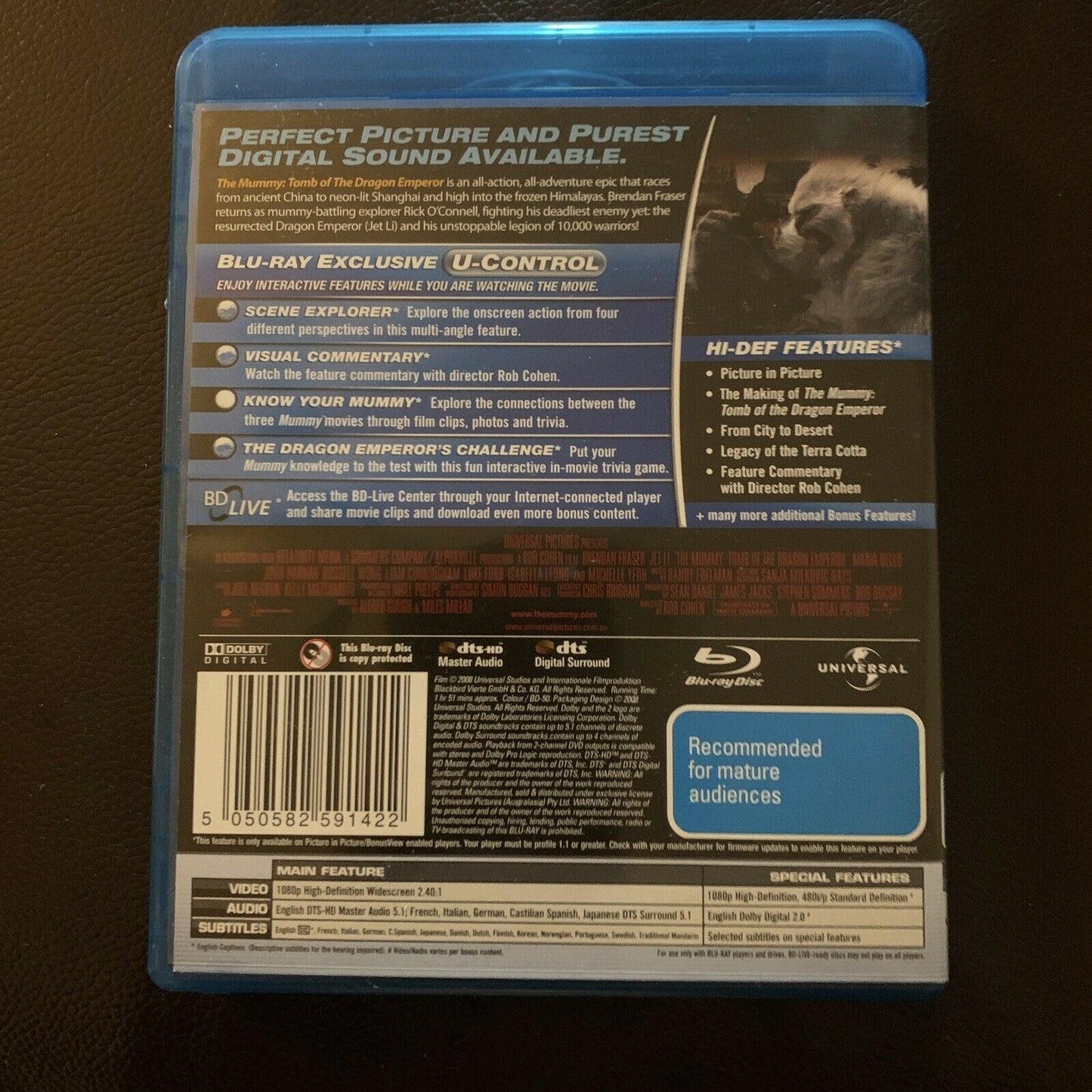 The Mummy: Tomb of the Dragon Emperor (Bluray, 2008) Jet Li, Brendan Fraser