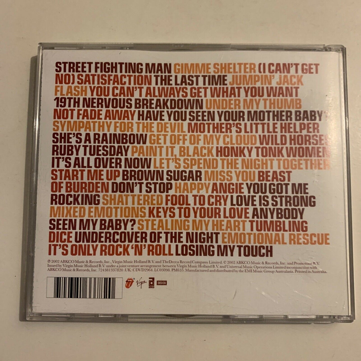 Forty Licks by The Rolling Stones (CD, Sep-2002, 2 Discs, Virgin)