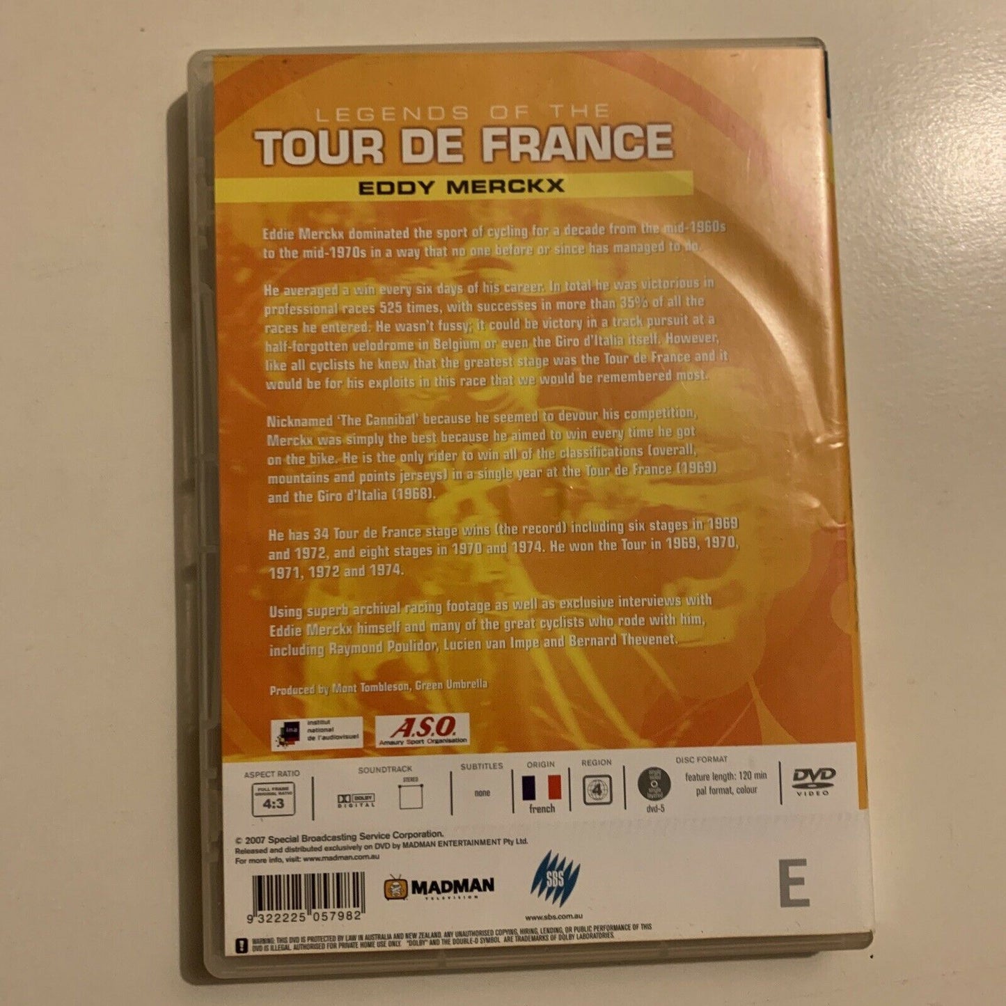 Legends Of The Tour De France - Eddie Merckx (DVD, 2007) Region 4