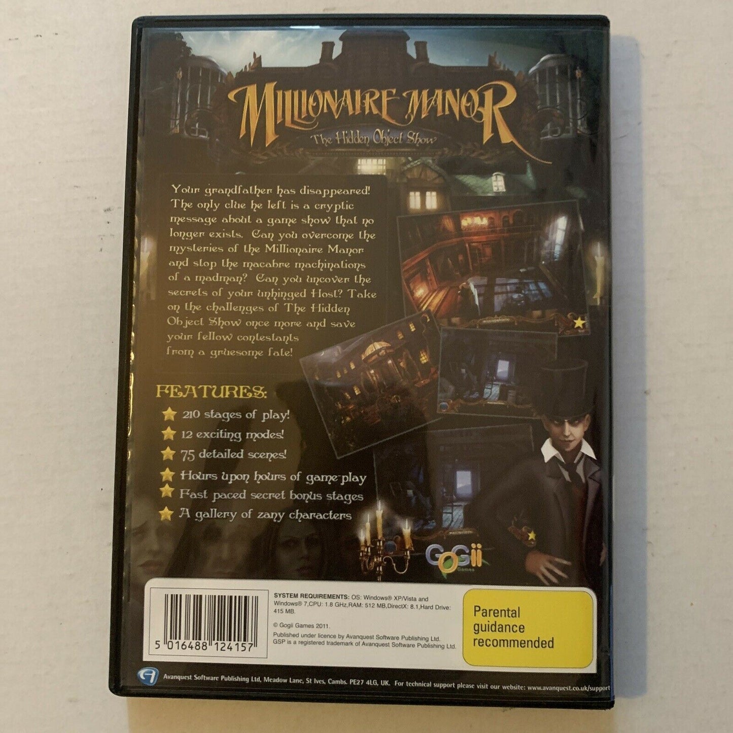 Millionaire Manor - The Hidden Object Show  PC CDROM Hidden Object Game