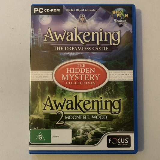 Awakening 1 & 2 The Dreamless Castle & Moonfell Wood PC CDROM Hidden object