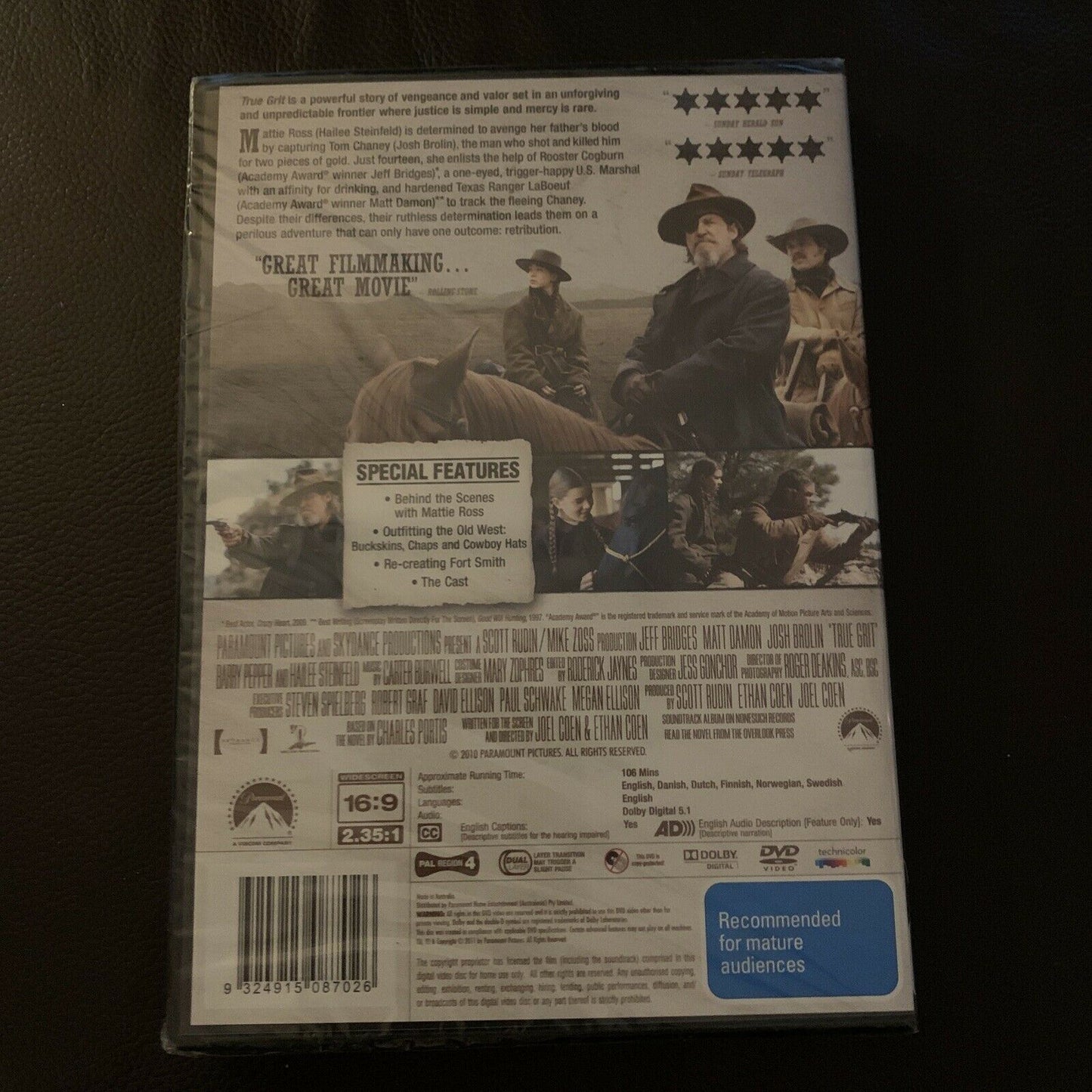 *New Sealed* True Grit (DVD, 2010) Matt Damon, Jeff Bridges, Josh Brolin Region4