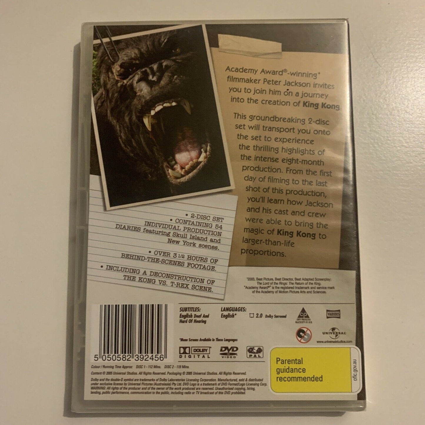 *New Sealed* King Kong - Peter Jackson Production Notes (DVD, 2005, 2-Disc)