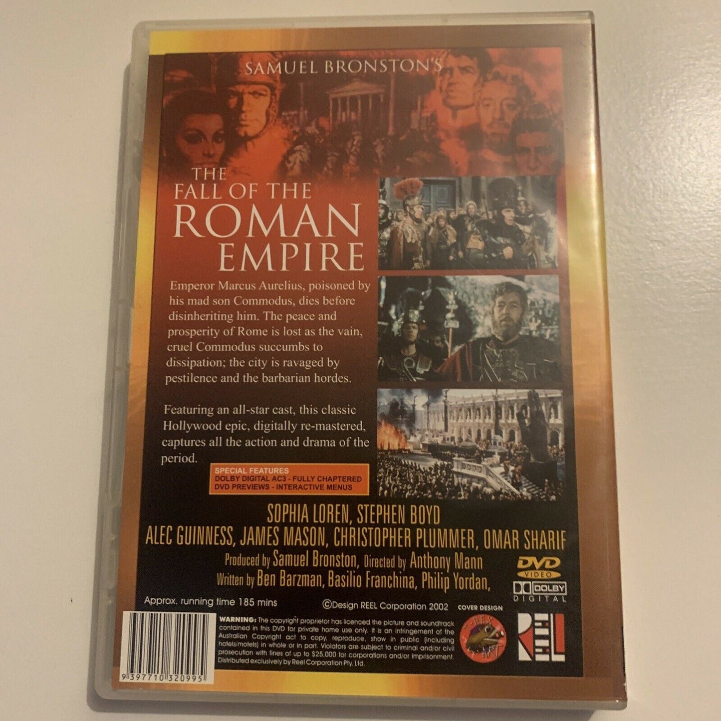 The Fall Of The Roman Empire (DVD, 1964) Sophie Loren, Stephen Boyd. All Regions