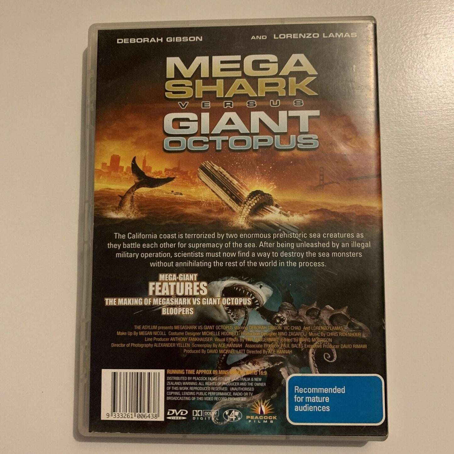 Mega Shark Versus Giant Octopus (DVD, 2009) Debbie Gibson, Lorenzo Lamas