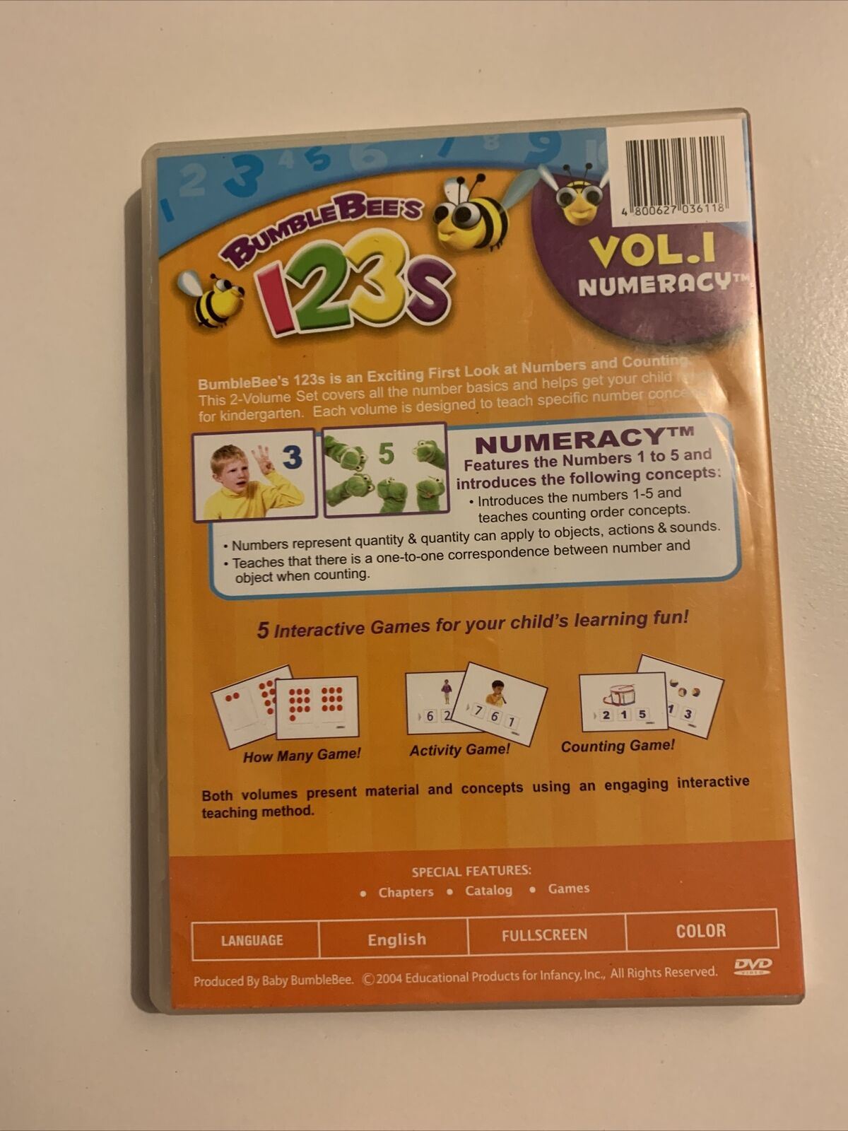 Bumble Bee's 123s Vol 1 & 2 - Numeracy & Sequencing (DVD, 2004)  All Regions