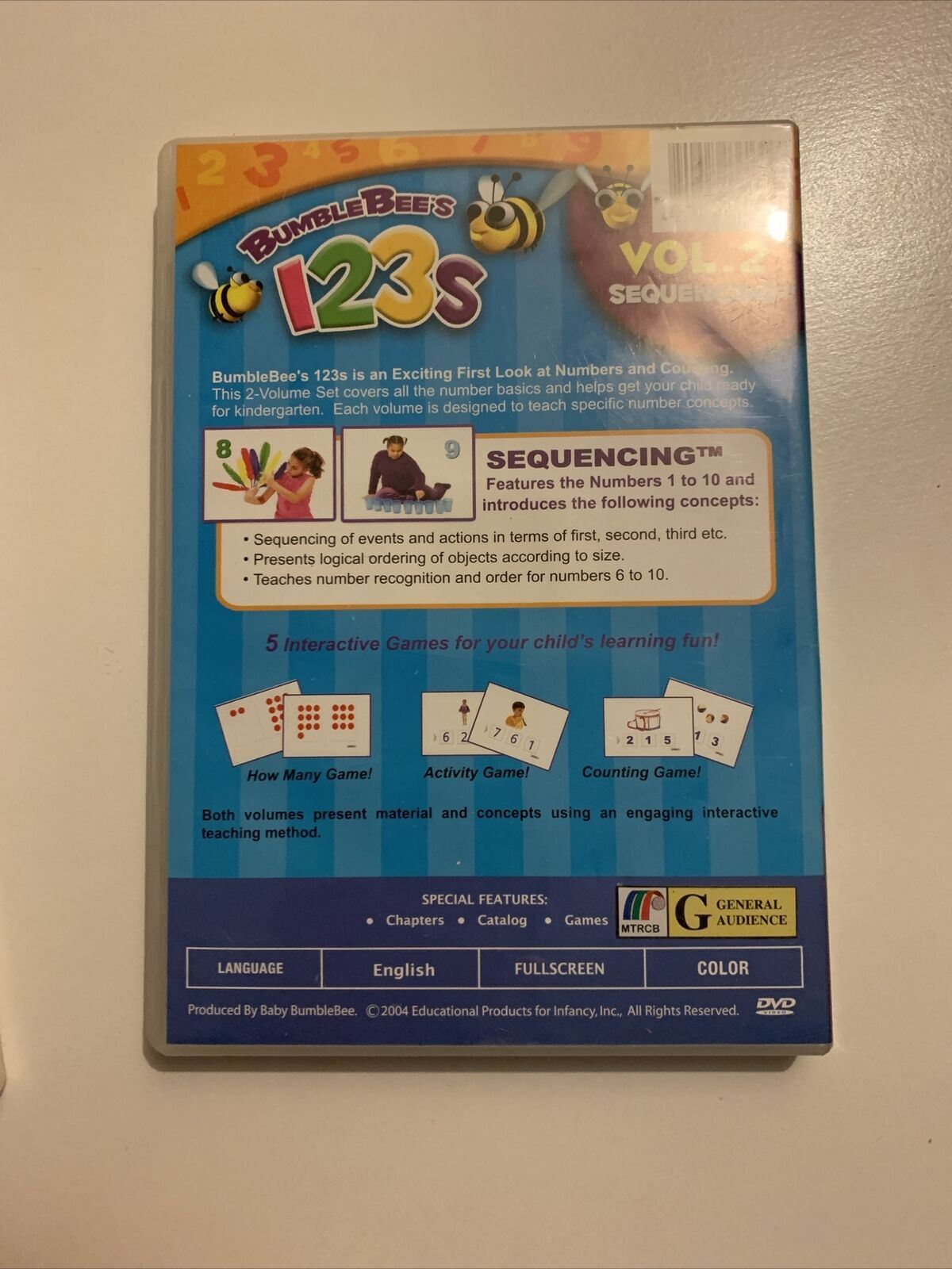 Bumble Bee's 123s Vol 1 & 2 - Numeracy & Sequencing (DVD, 2004)  All Regions