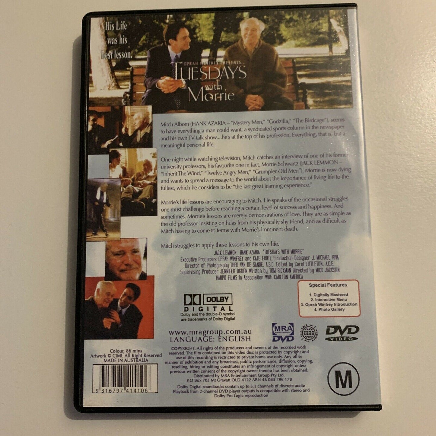 Tuesdays With Morrie (DVD, 1999) Jack Lemmon, Hank Azaria. All Regions