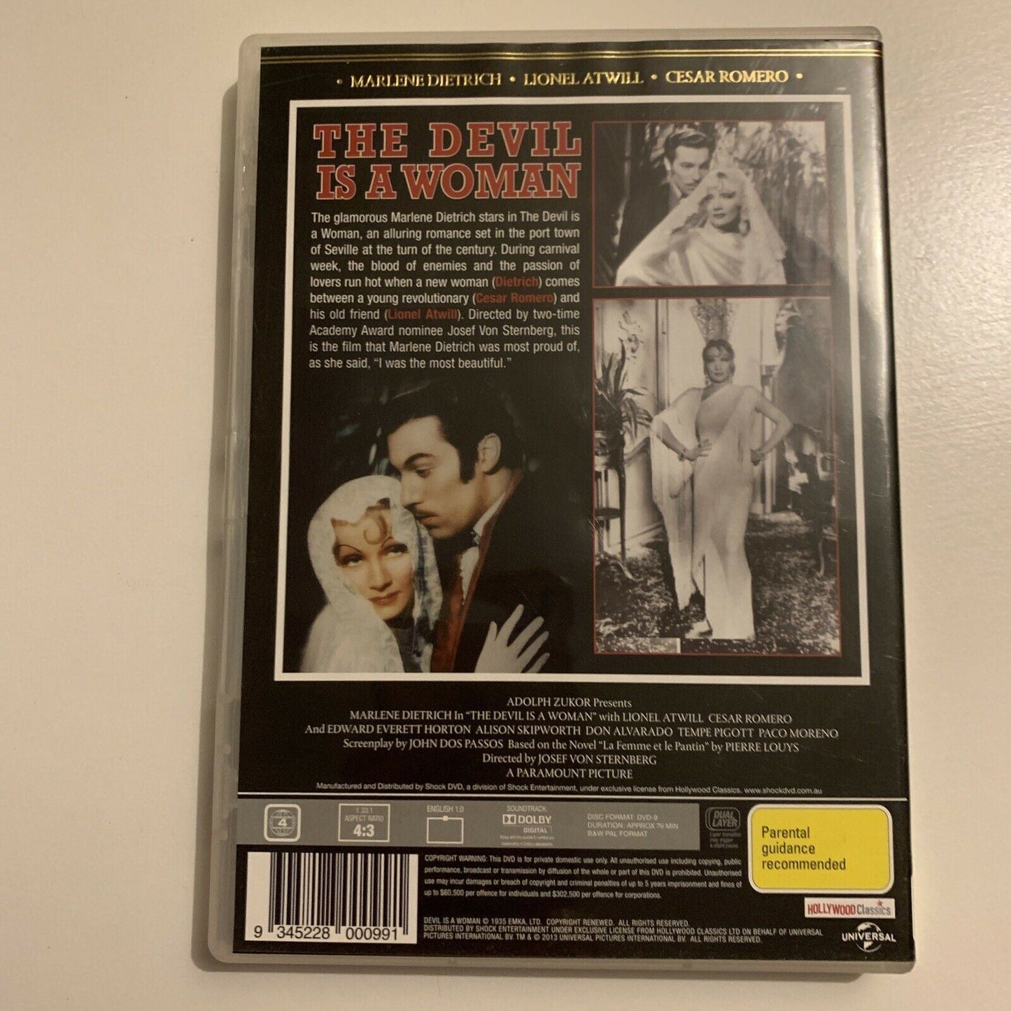 Marlene Dietrich: The Devil Is A Woman (DVD, 1935)