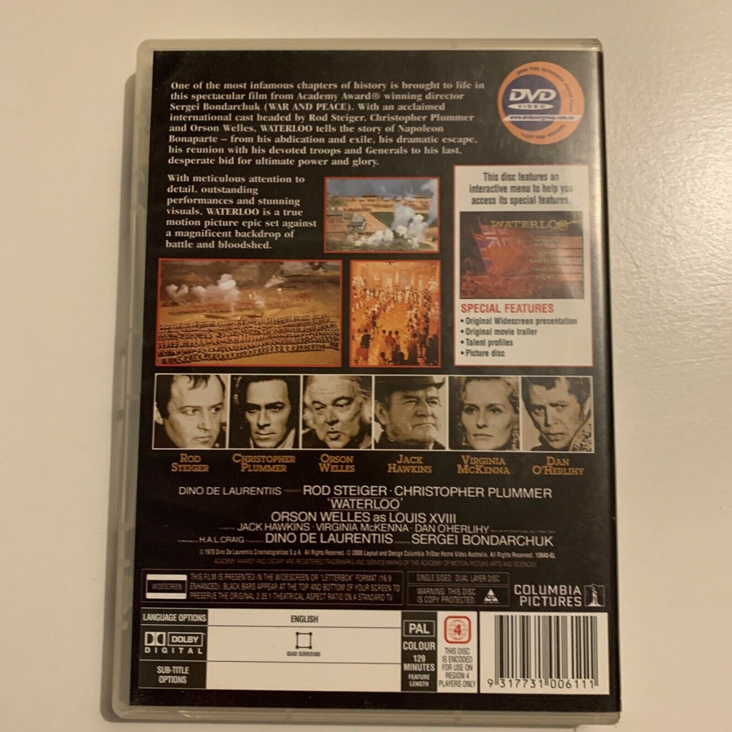 Waterloo (DVD, 1970) Rod Steiger, Christopher Plummer Region 4&2