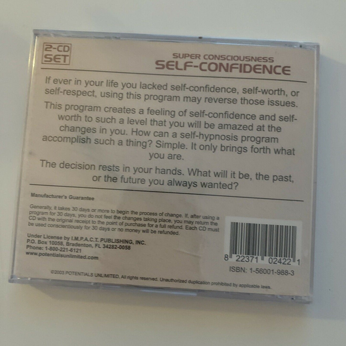 *New Sealed* Super Consciousness: Self-Confidence - Self Hypnosis CD