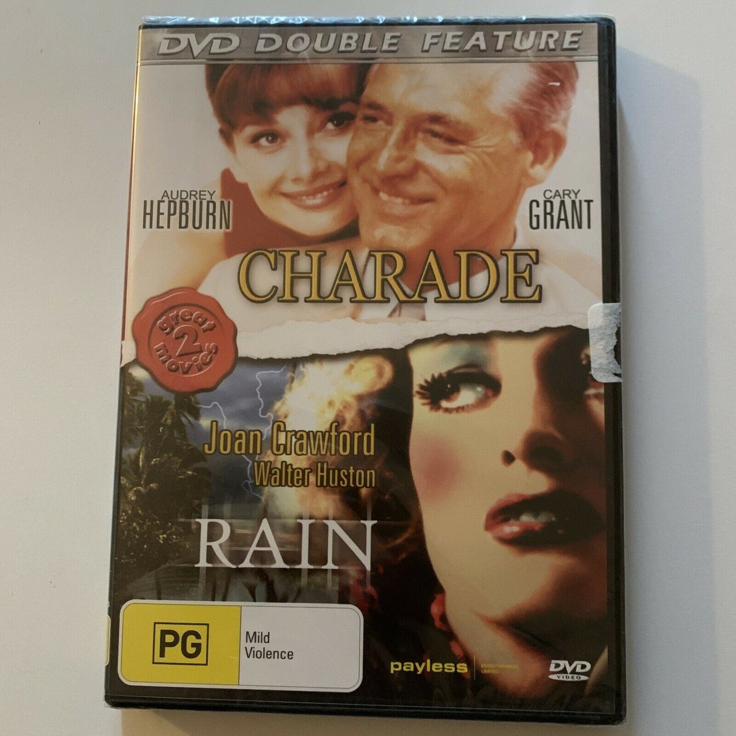 *New Sealed* Charade / Rain (DVD, 1963) Audrey Hepburn, Cary Grant. All Regions