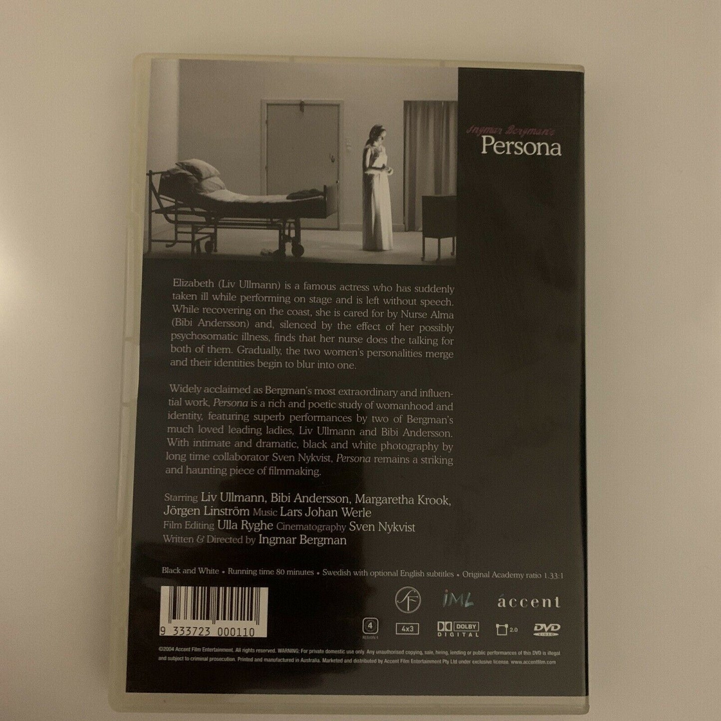 Ingmar Bergman's: Persona (DVD, 1966) Liv Ullmann