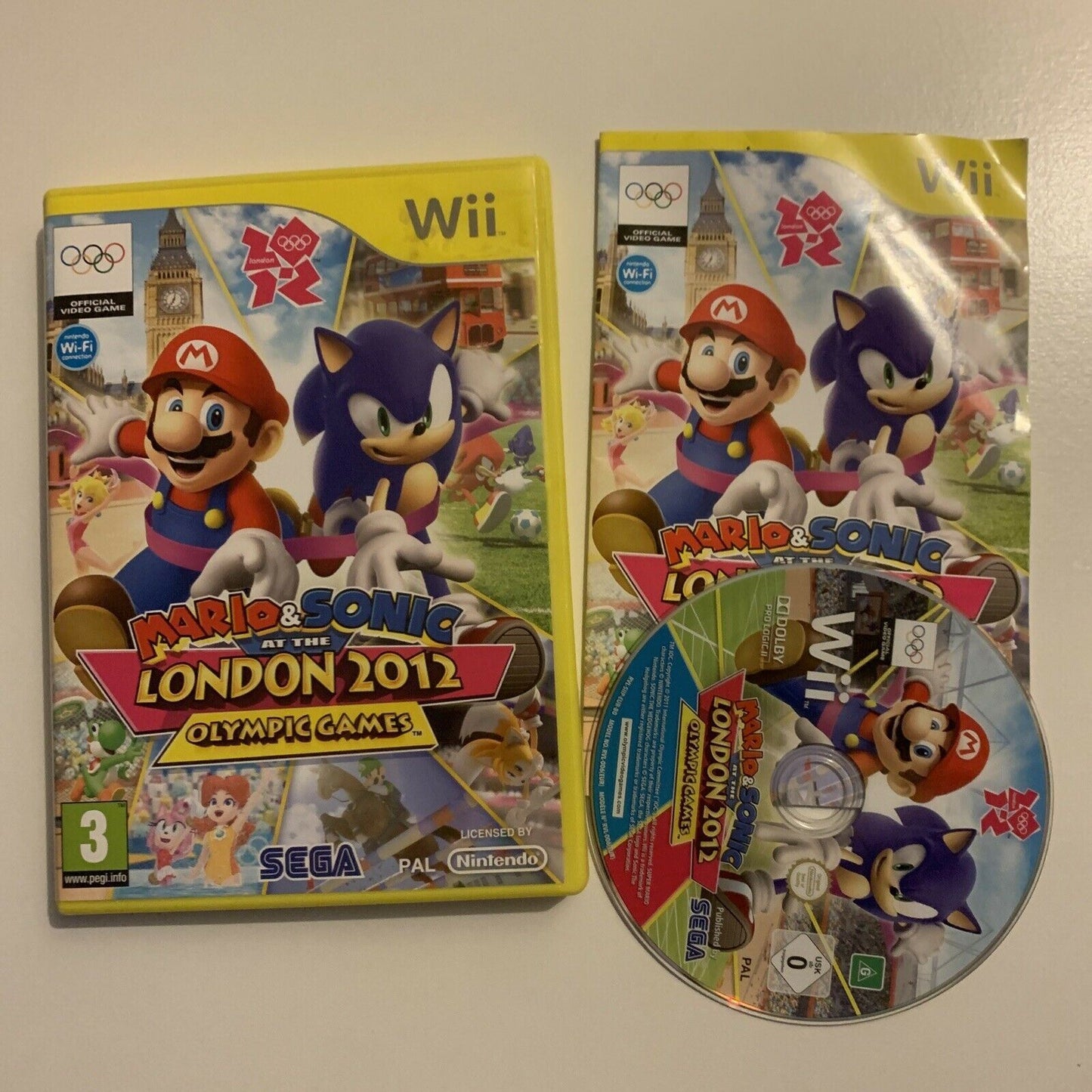 Mario & Sonic at the London 2012 Olympic Games - Nintendo Wii With Manual PAL