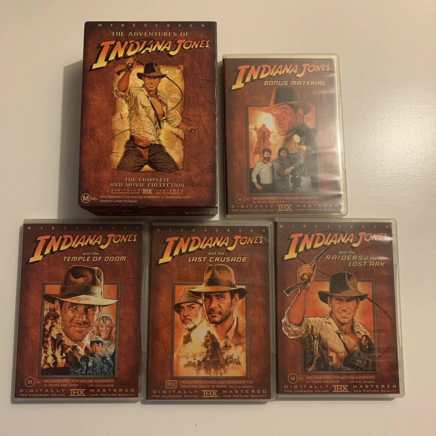 Indiana Jones - The Complete Movie Collection (DVD, 2003, 4-Disc Set) Region 4