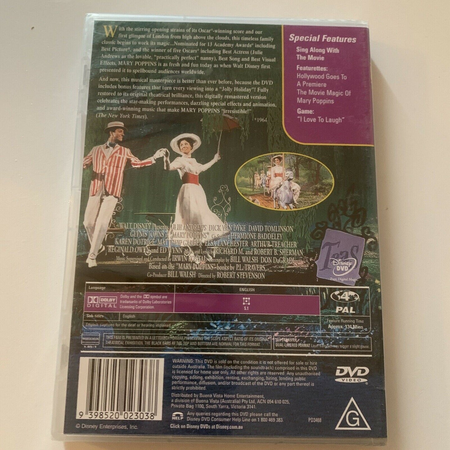 *New Sealed* Mary Poppins (DVD, 1964) Julie Andrews,  Dick Van Dyke Region 4