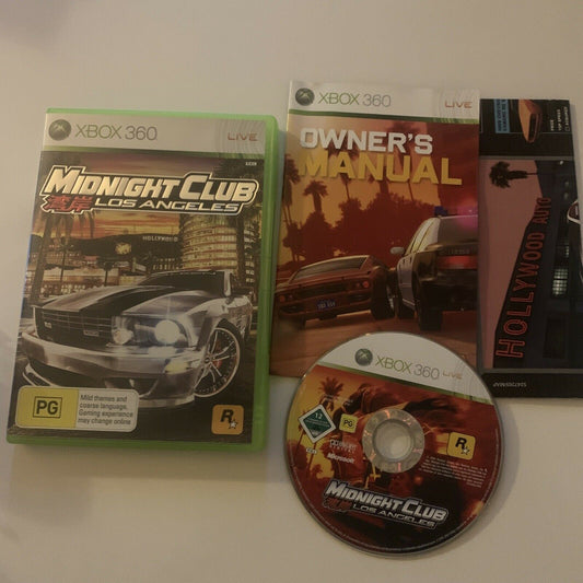 Midnight Club: Los Angeles - Xbox 360 Game - Complete With Manual & Map 🇦🇺