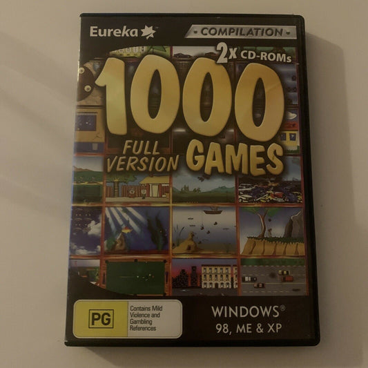 1000 Full Version Games PC CDROM 2-Discs Eureka