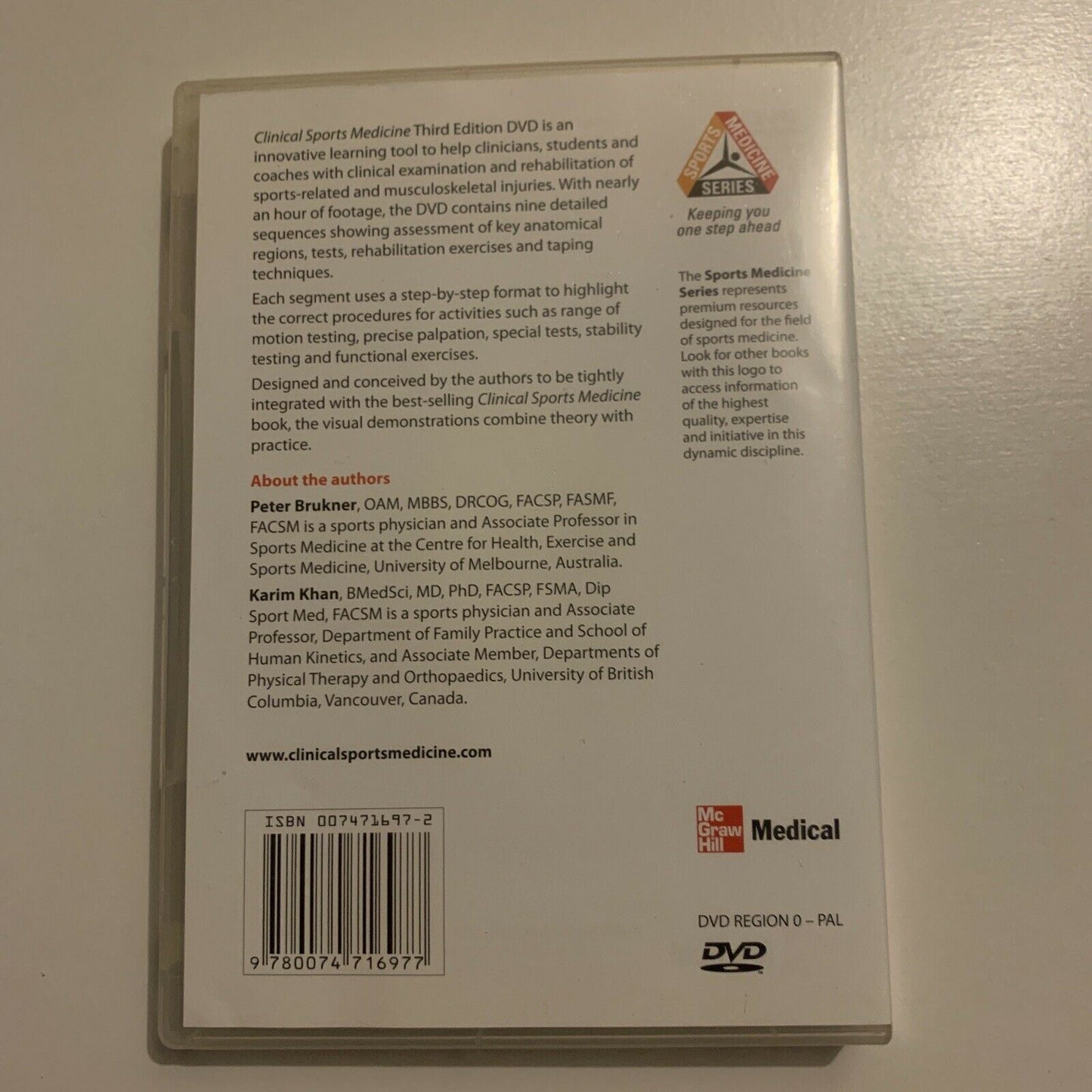 Clinical Sports Medicine - 3rd Edition (DVD, 2007) Peter Brukner, Karim Khan