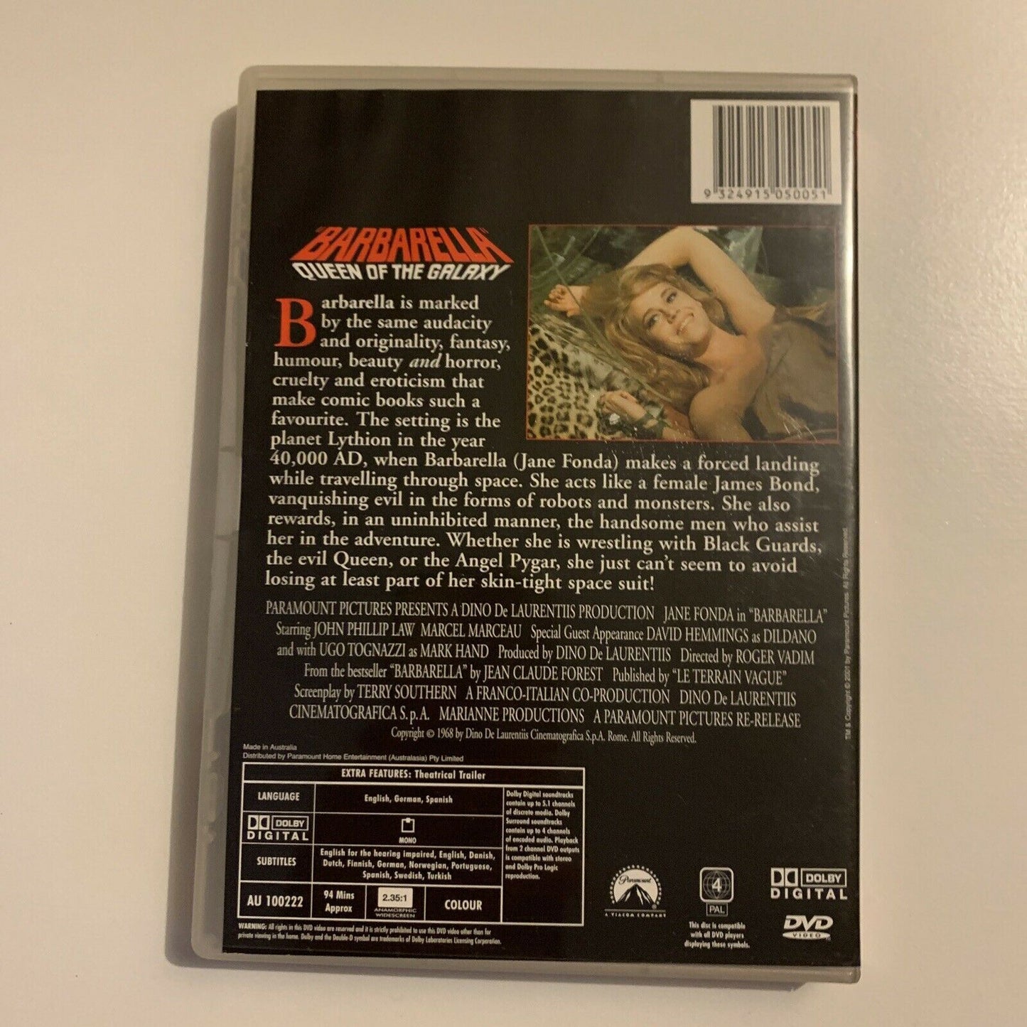 Barbarella (DVD, 1968) Jane Fonda Region 4