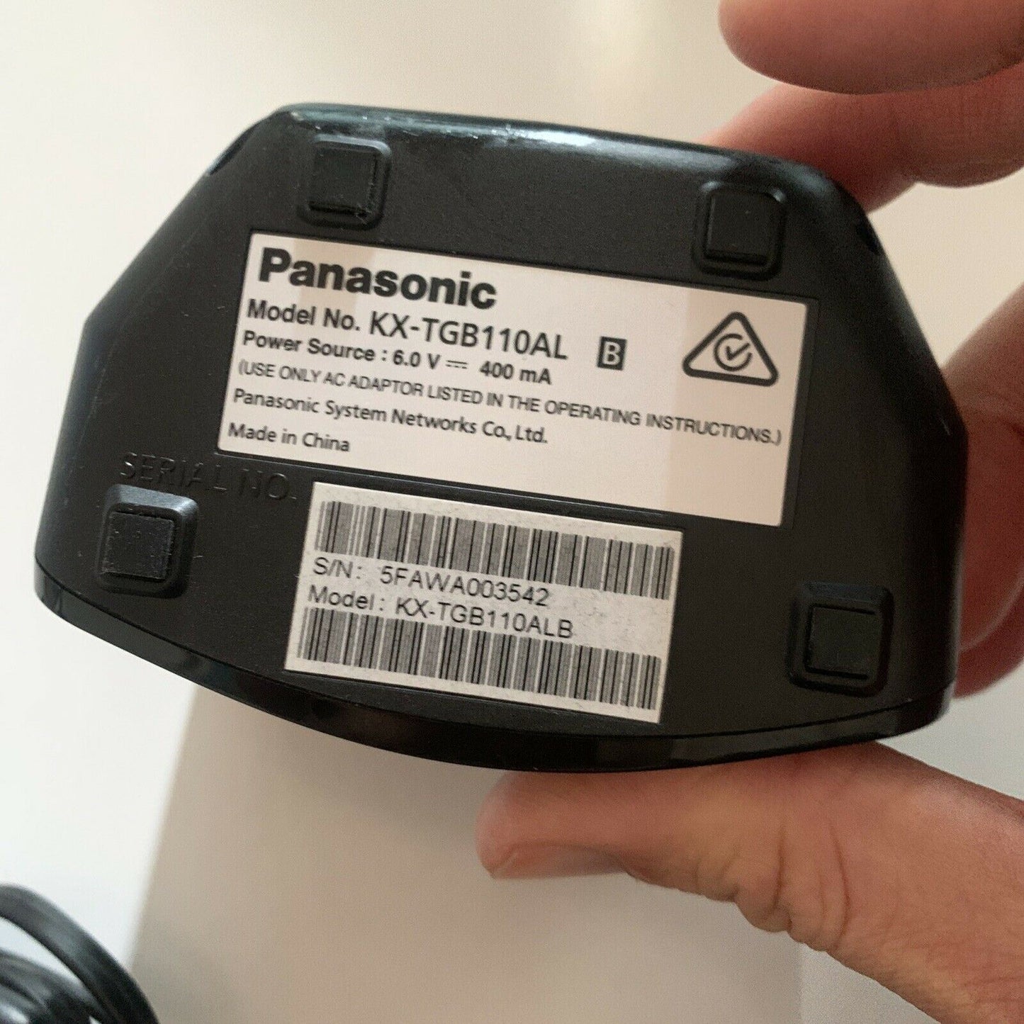 Panasonic KX-TGB110AL Base Charger & Adapter For Cordless Phone