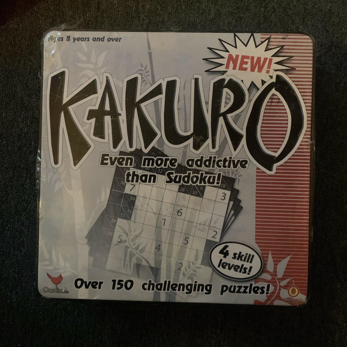 *New Sealed* Kakuro Puzzle Game With Metal Tin Case