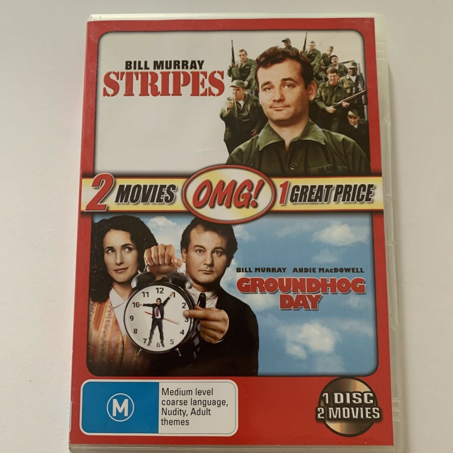 Groundhog Day / Stripes (DVD, 1993) Bill Murray Region 4