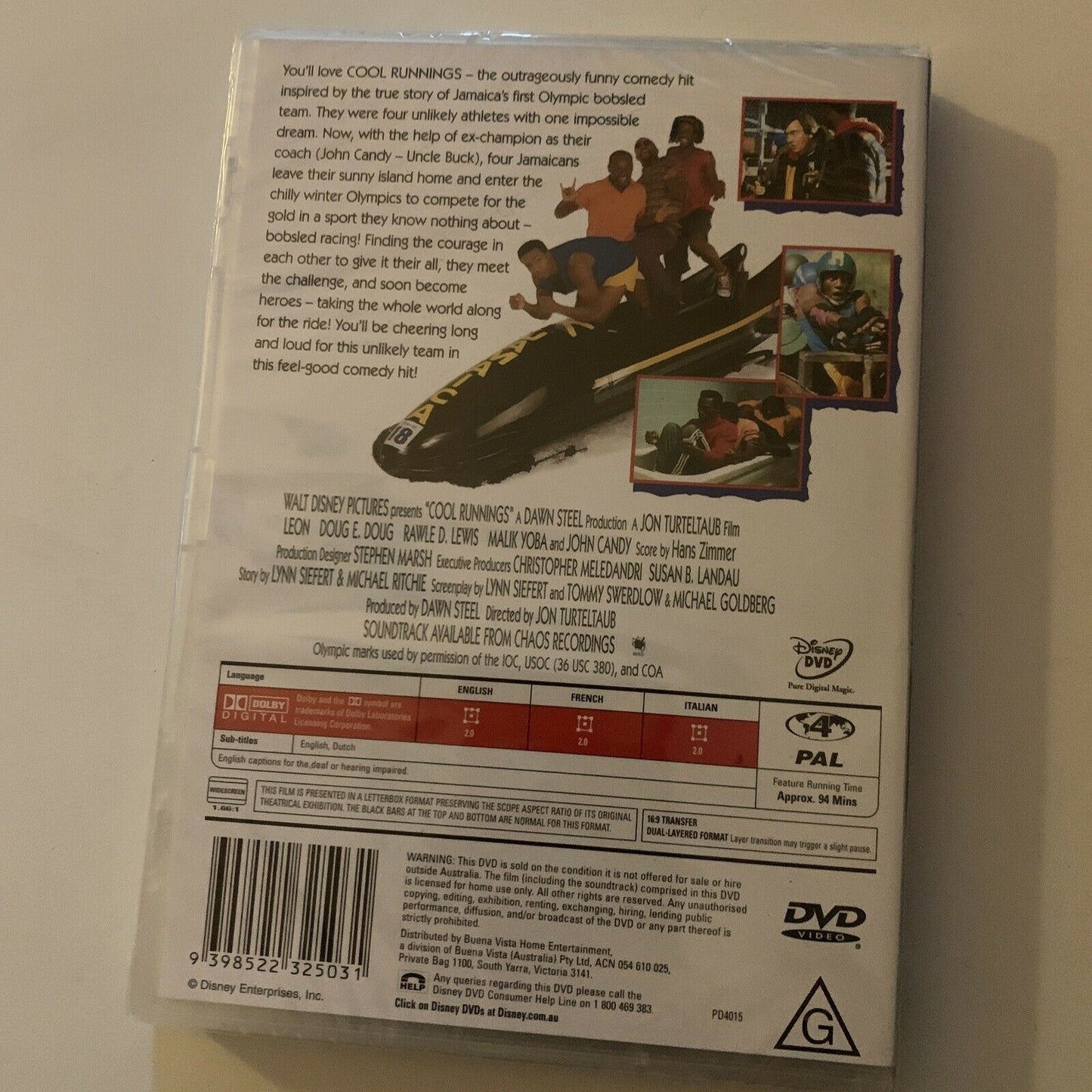 *New Sealed* Cool Runnings (DVD, 1993)  John Candy, Doug E. Doug. Region 4